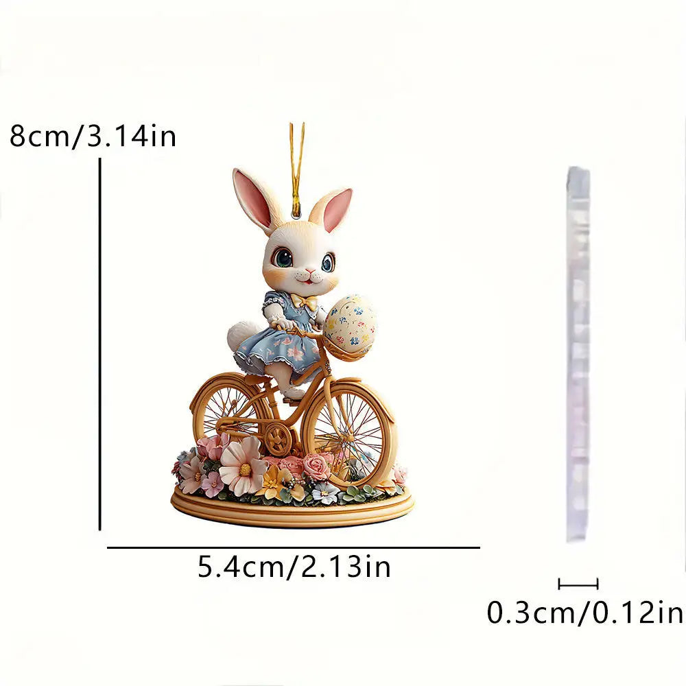 Easter Bunny Coffee Cup Acrylic Charm Pendant – Spring 2025