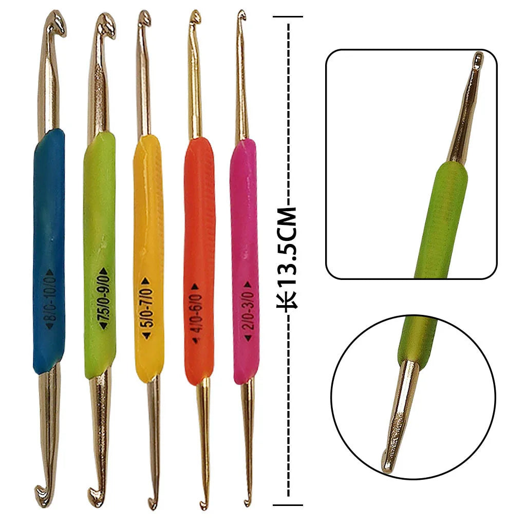 TPR Double Ended Crochet Hook – Soft Rubber Knitting Needle