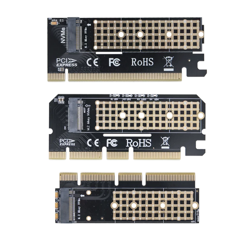 M.2 NVMe M-Key to PCIe 3.0 SSD Adapter Card – X4 X8 X16