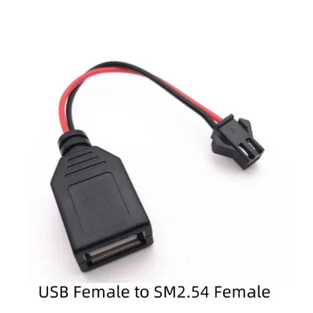10cm USB to SM2.54-2P Charging Cable for RC Cars & Boats