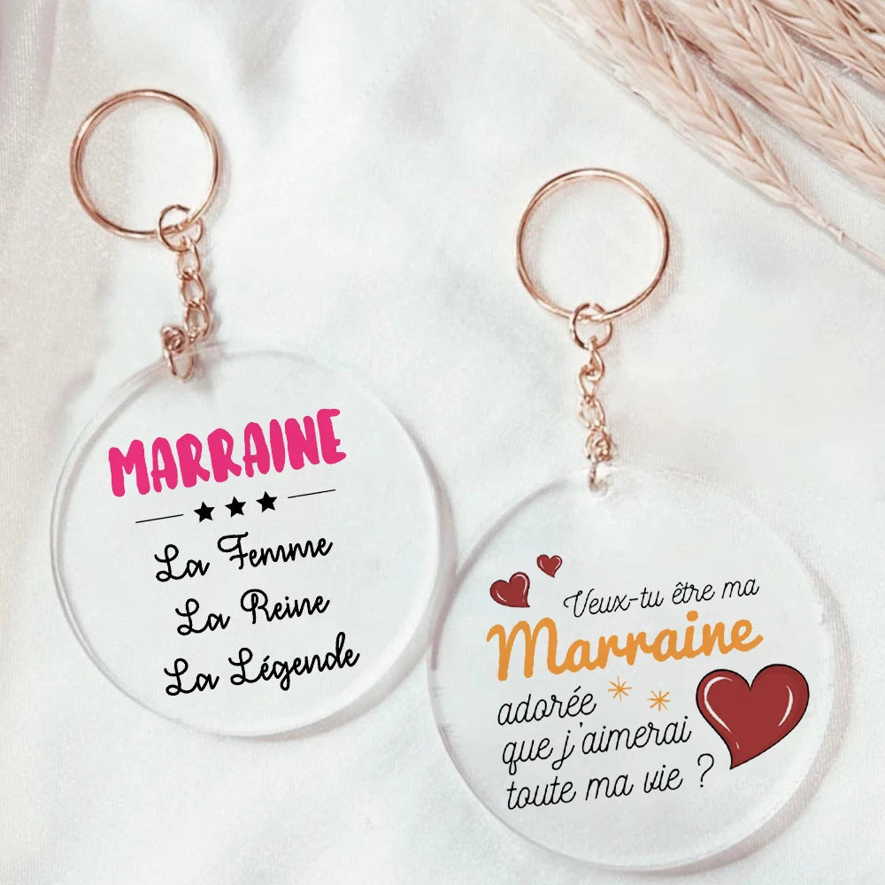 French Godmother Acrylic Keychain – Marraine Birthday Gift