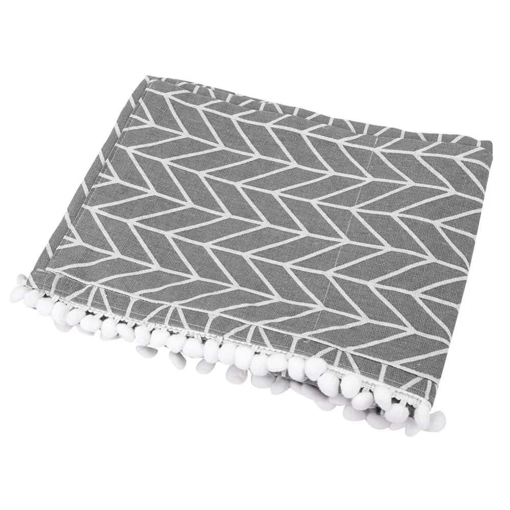 Cotton Linen Dustproof Appliance Cover – Gray & White Plaid