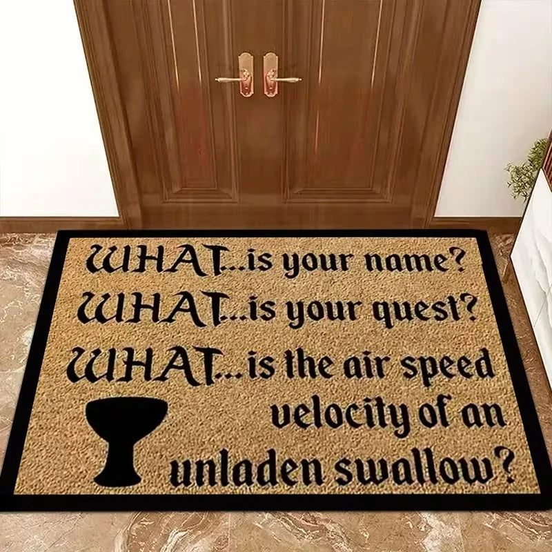 Monty Python Holy Grail Trivia Doormat – Funny Welcome Mat