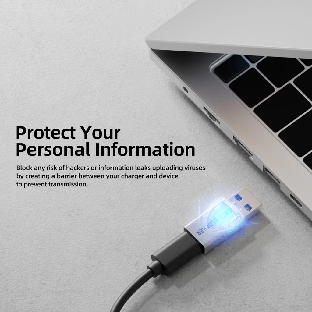 FONKEN USB Data Blocker Adapter – USB-A & USB-C Charge Safe