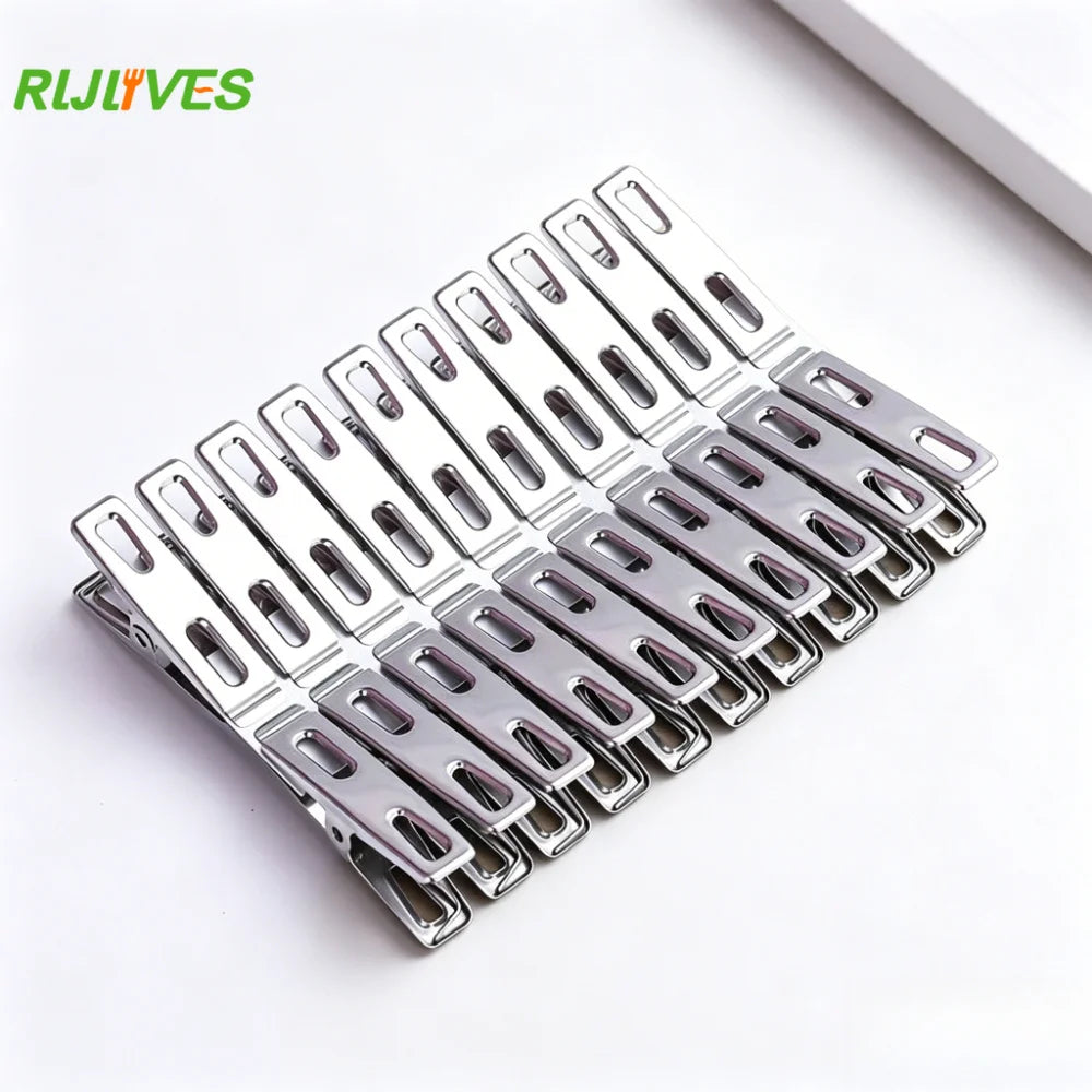 20-Pack Stainless Steel Clothespins | Wind-Resistant Clothes Pegs