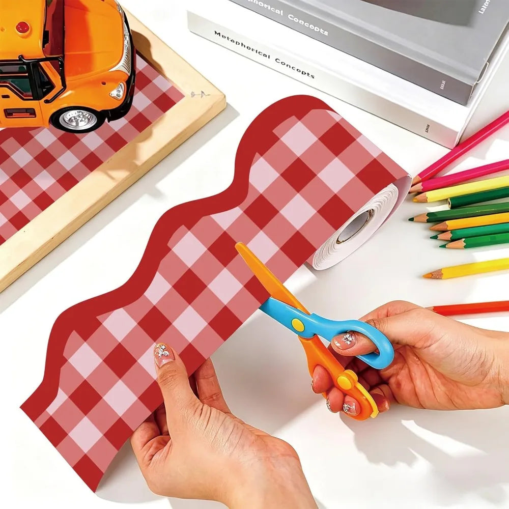 Wavy Bulletin Board Border Trim Sticker – Self-Adhesive 10M