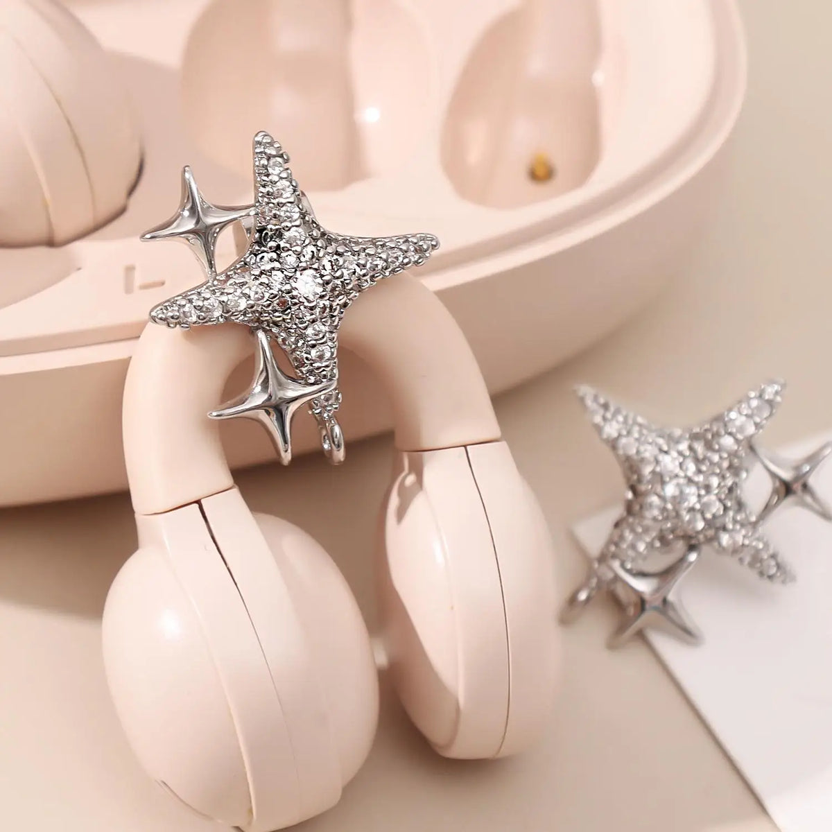 Glitter Star Earphone Clip Charm | Y2K Headphone Decoration