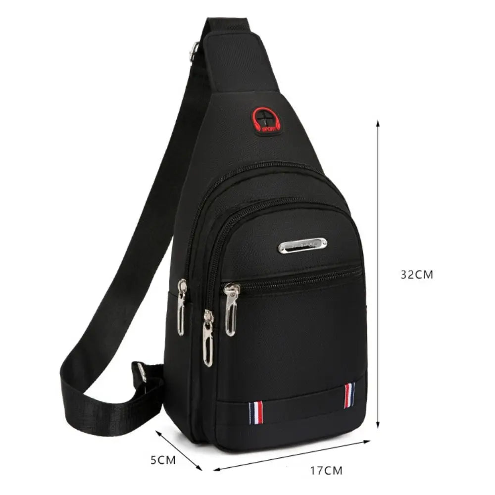 Men's Oxford Crossbody Bag with USB Charging Port