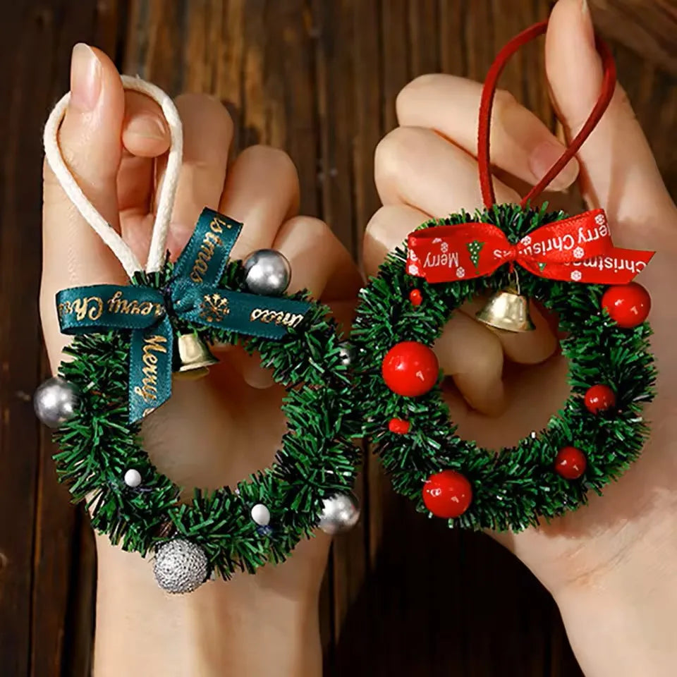 Mini Christmas Wreath Ornament with Bells – 5 Styles