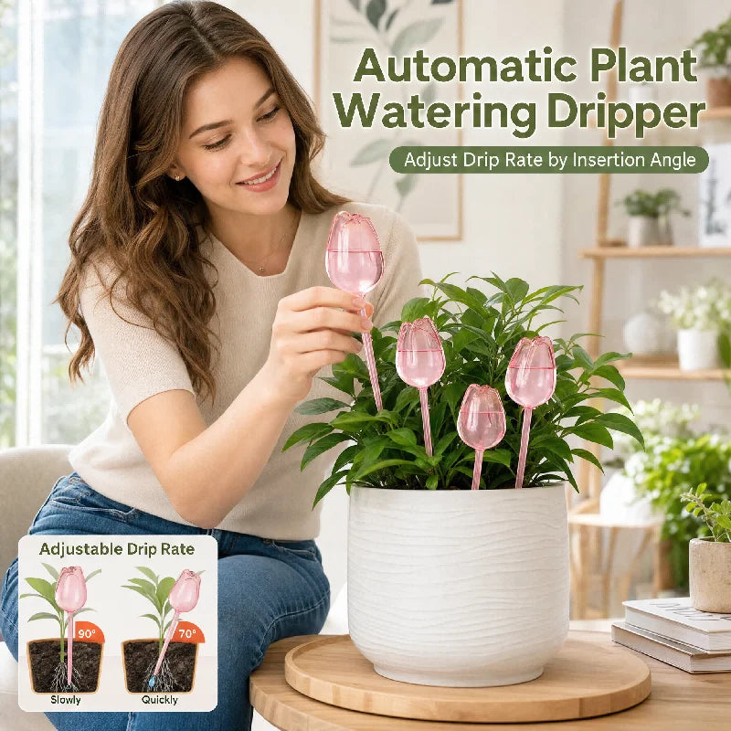 Pink Tulip Self-Watering Bulbs – Auto Plant Waterer 1/2/4 Pack
