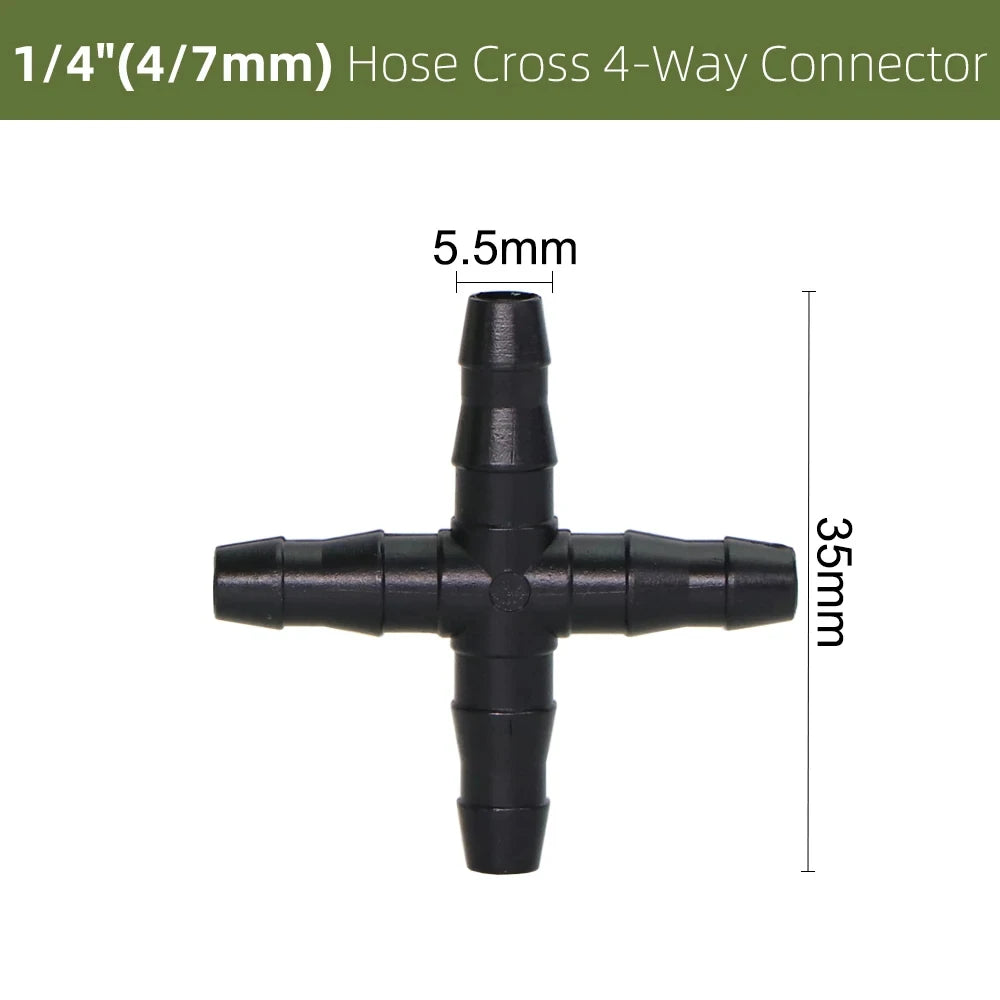 1/4" Drip Irrigation Barbed Fittings – Tees, Cross, Plug & Adaptors