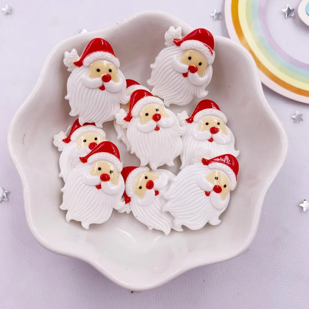 20pcs Resin Christmas Flatback Cabochons – Santa & Star DIY