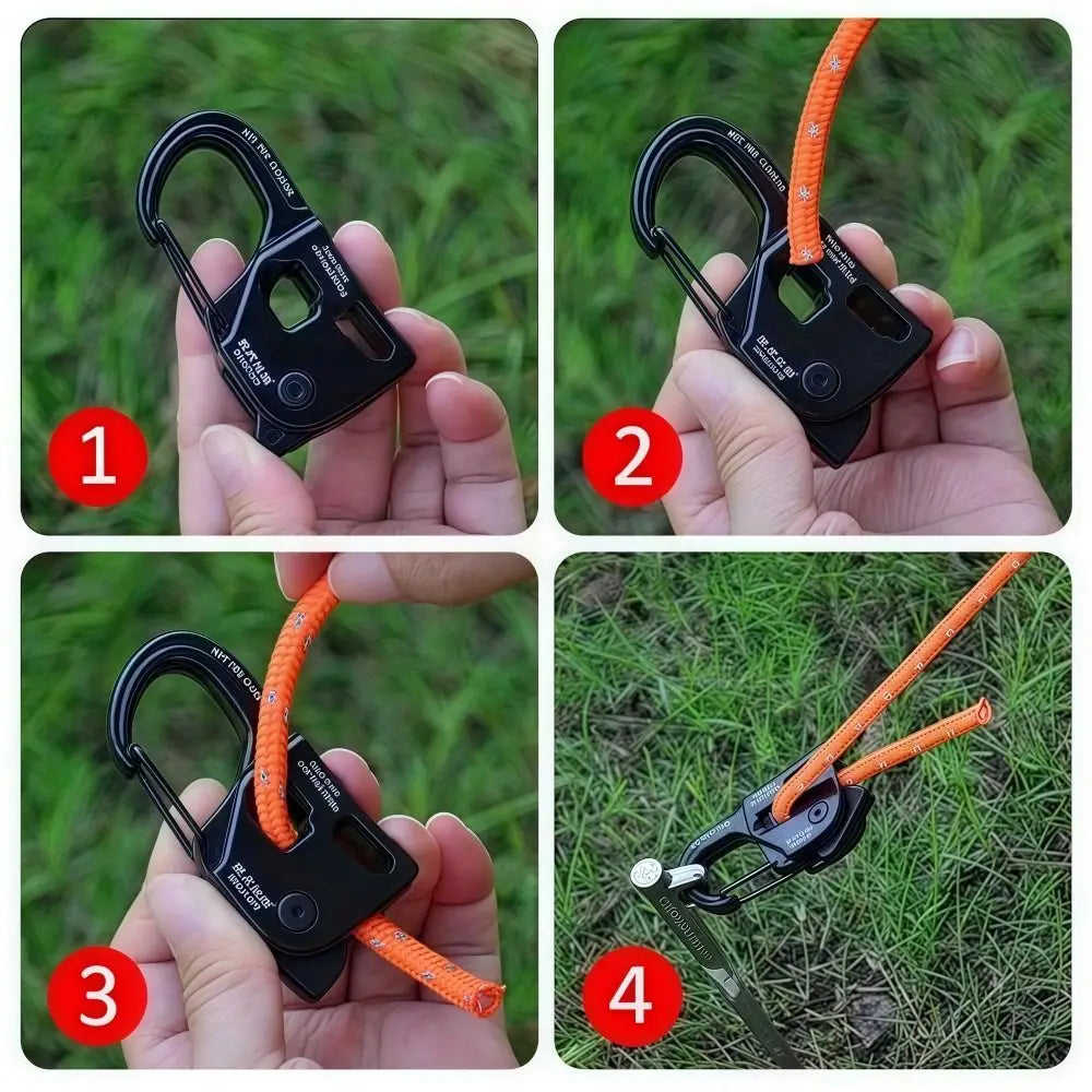 Aluminum Alloy Tent Rope Tensioner | Anti-Slip 2–10mm Adjuster