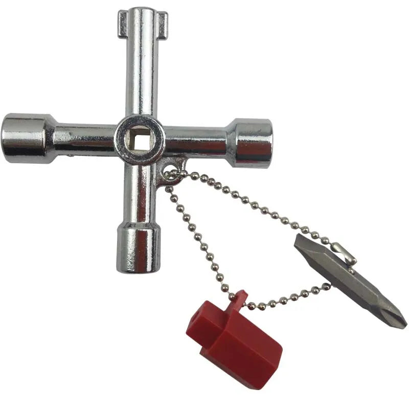 4-in-1 Multi-Function Key Wrench | Zinc Alloy Mini Tool