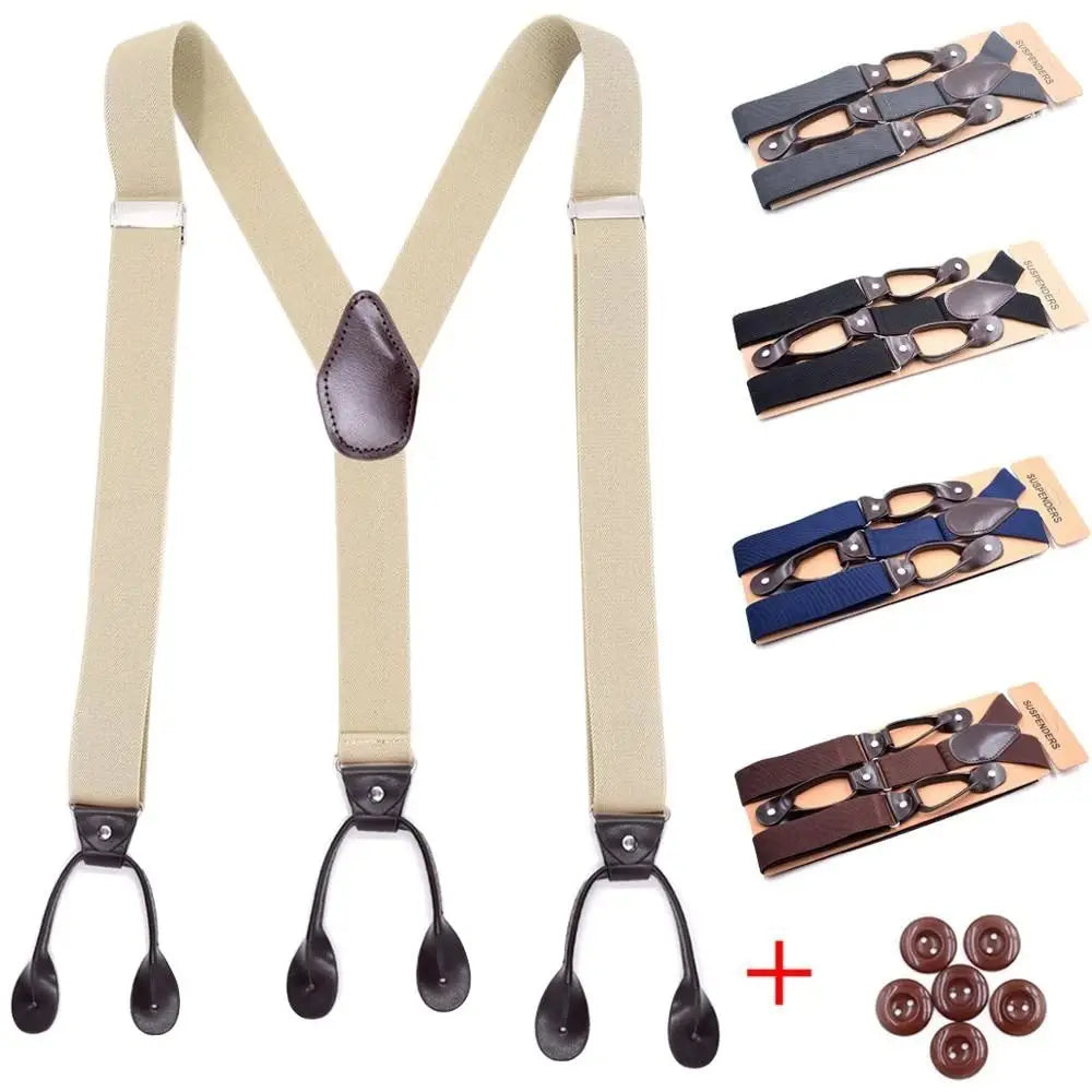 Vintage Y-Back Elastic Suspenders – Unisex Adjustable Braces