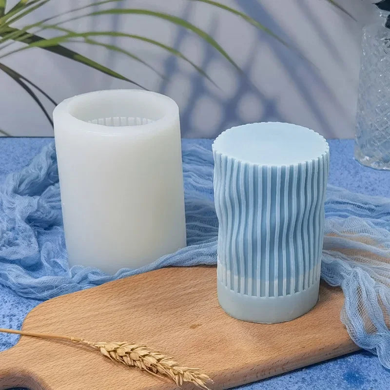 3D Striped Cylinder Silicone Mold – Candle & Soap Making