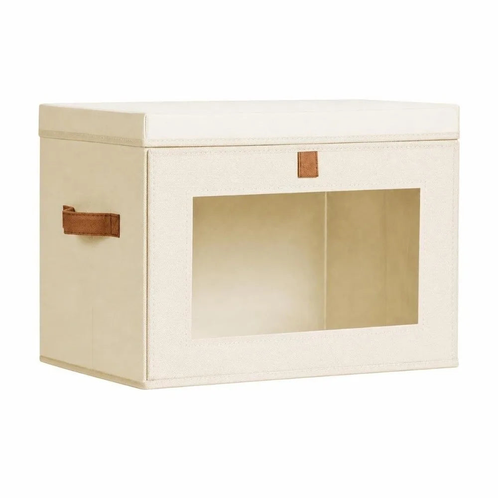 Foldable Fabric Storage Box with Window & Handle – Stackable