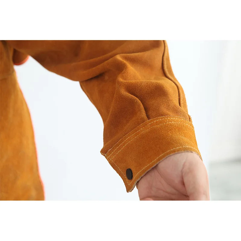Cowhide Leather Welding Jacket 105cm – Flame-Resistant Coat