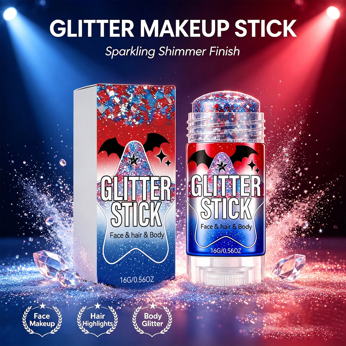 Glitter Shimmer Stick – 6 Colors Face & Body Makeup