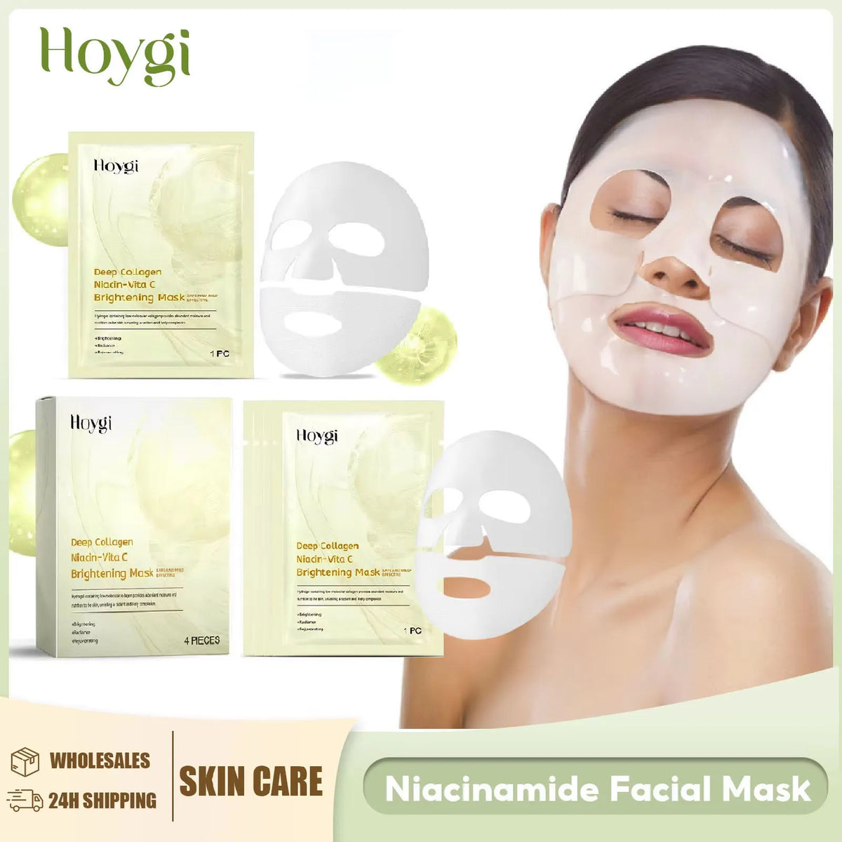 Hoygi Vitamin C Sheet Mask – Brightening & Hydrating 4-Pack