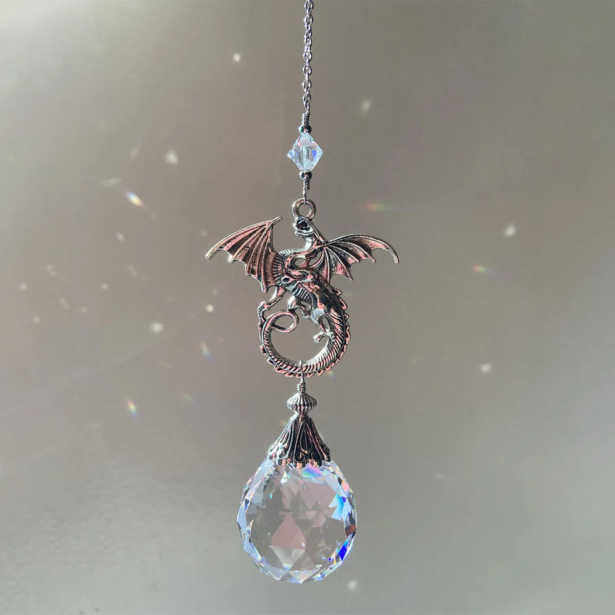 Retro Flying Dragon Crystal Pendant Car Hanging Sun Catcher