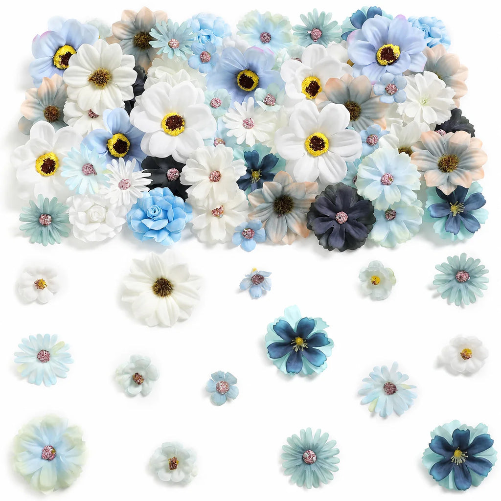 48-Piece Silk Artificial Flower Heads | DIY Décor Set