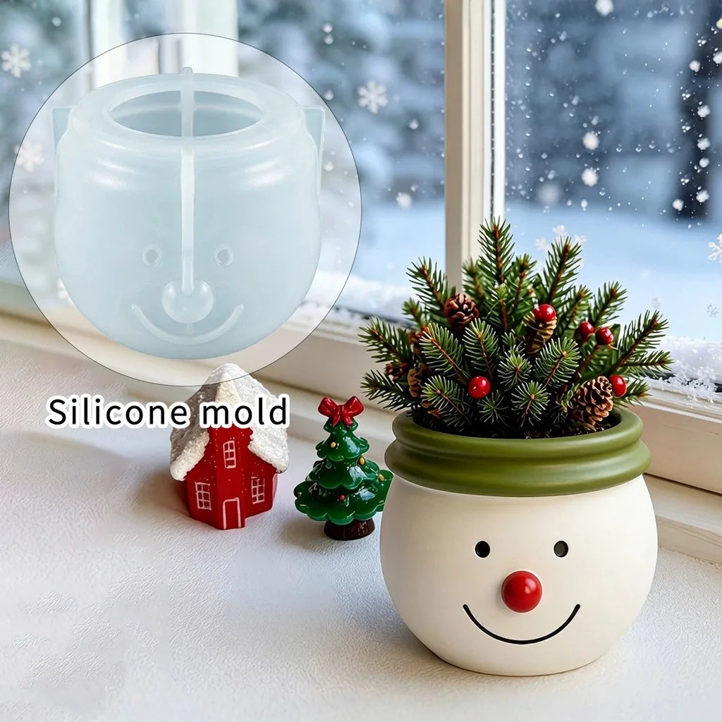 Christmas Snowman Silicone Planter Mold – DIY Holiday Décor