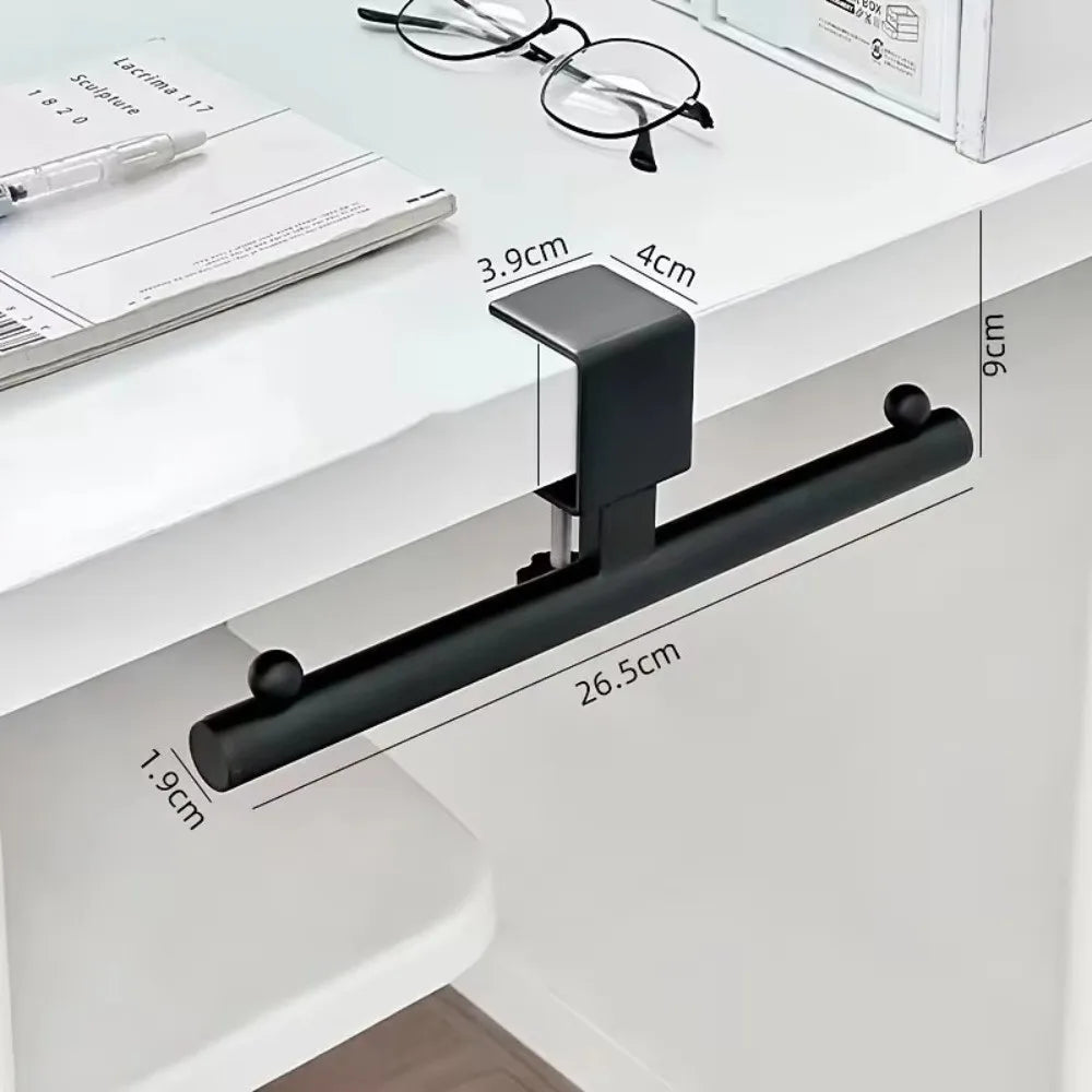 Adjustable No-Drill Desk Hook – Carbon Steel Backpack Holder
