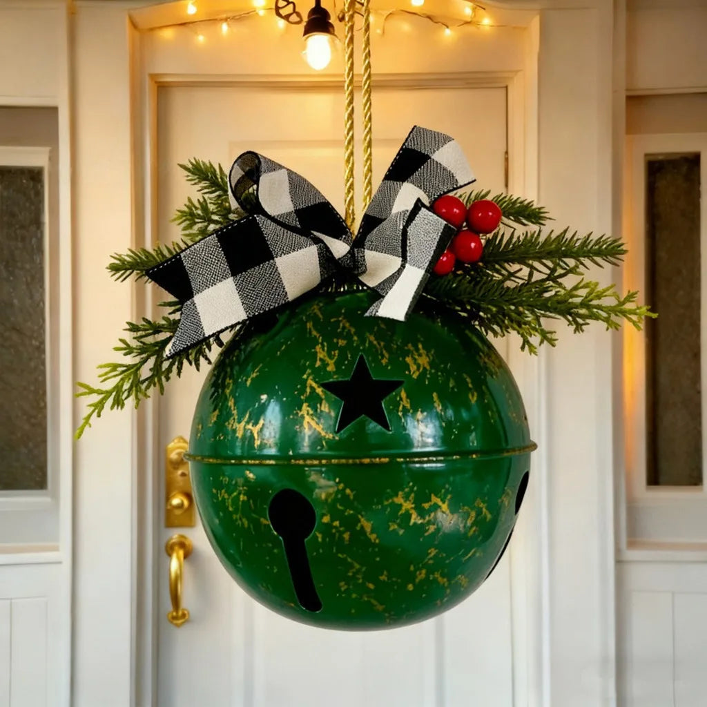 Vintage Metal Christmas Bell Ornament | Holiday Hanging Decor