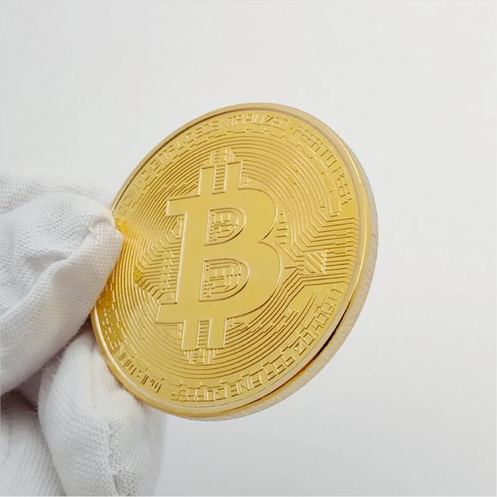 Gold Plated Bitcoin Commemorative Coin – Cassius Antique Replica