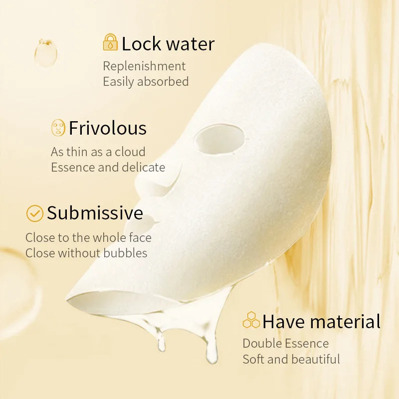 LAIKOU Rice Raw Pulp Essence Face Mask – 10 Pack K-Beauty