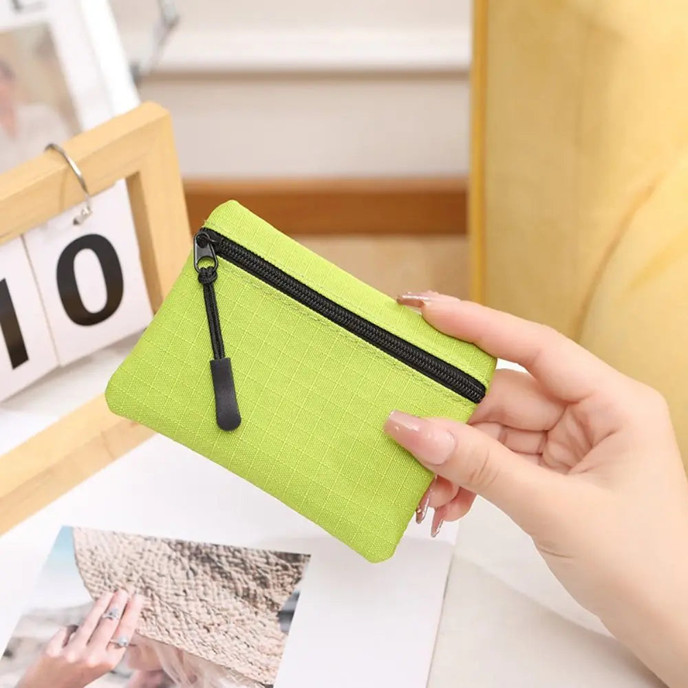 Unisex Mini Canvas Coin Purse – Zipper Wallet & Key Pouch