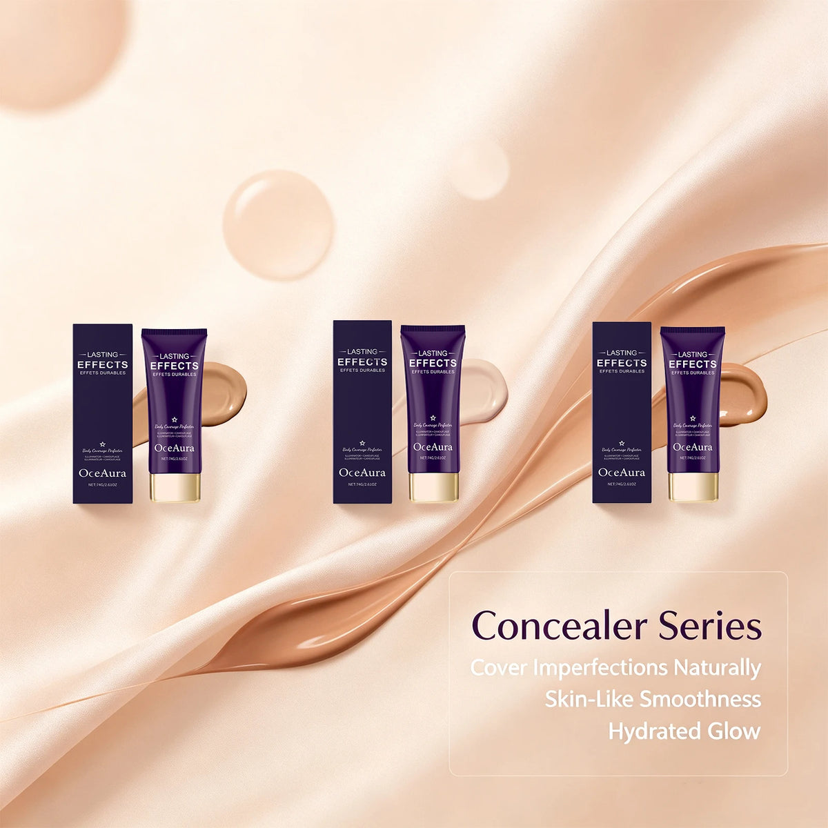 Matte Liquid Foundation Full Coverage Concealer – 3 Shades