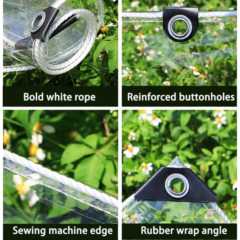 Transparent PVC Tarp – Clear Waterproof Rain Cover Curtain