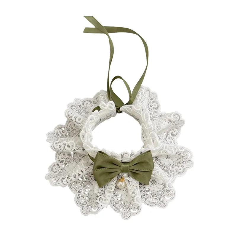 French Retro Lace Pearl Pet Bib – Cats & Small Dogs
