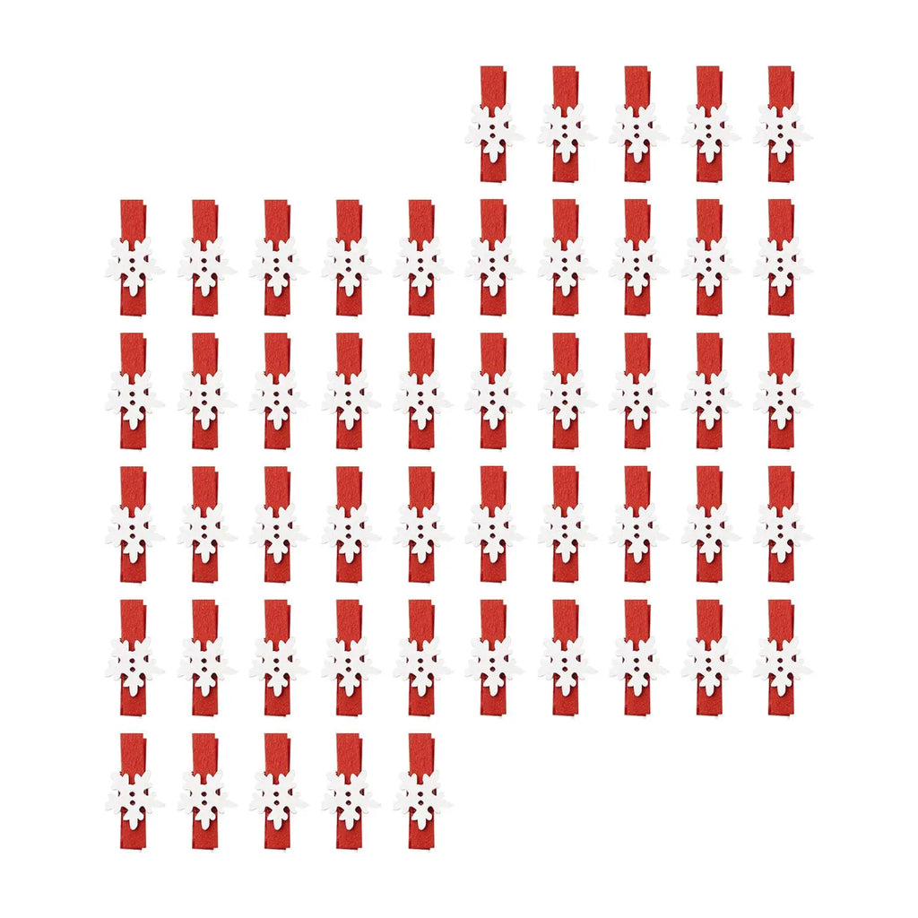 50-Piece Christmas Wooden Clips – DIY Holiday Craft Pins