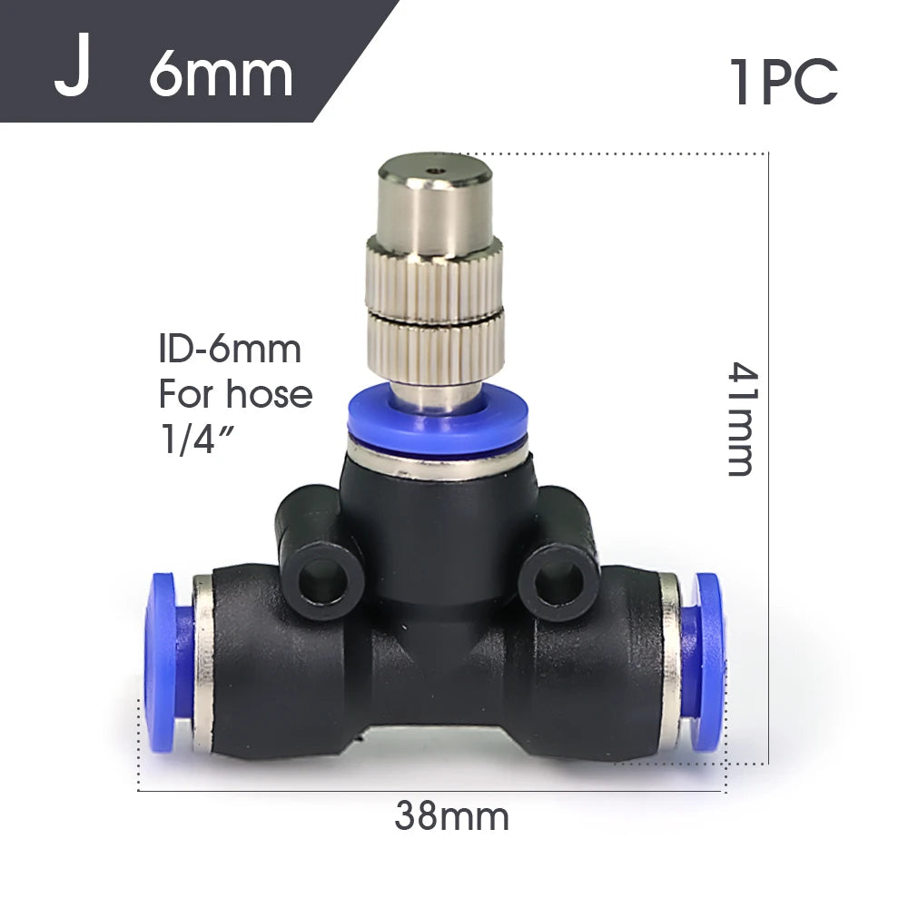 Garden Misting Atomization System – 6mm Hose Connectors