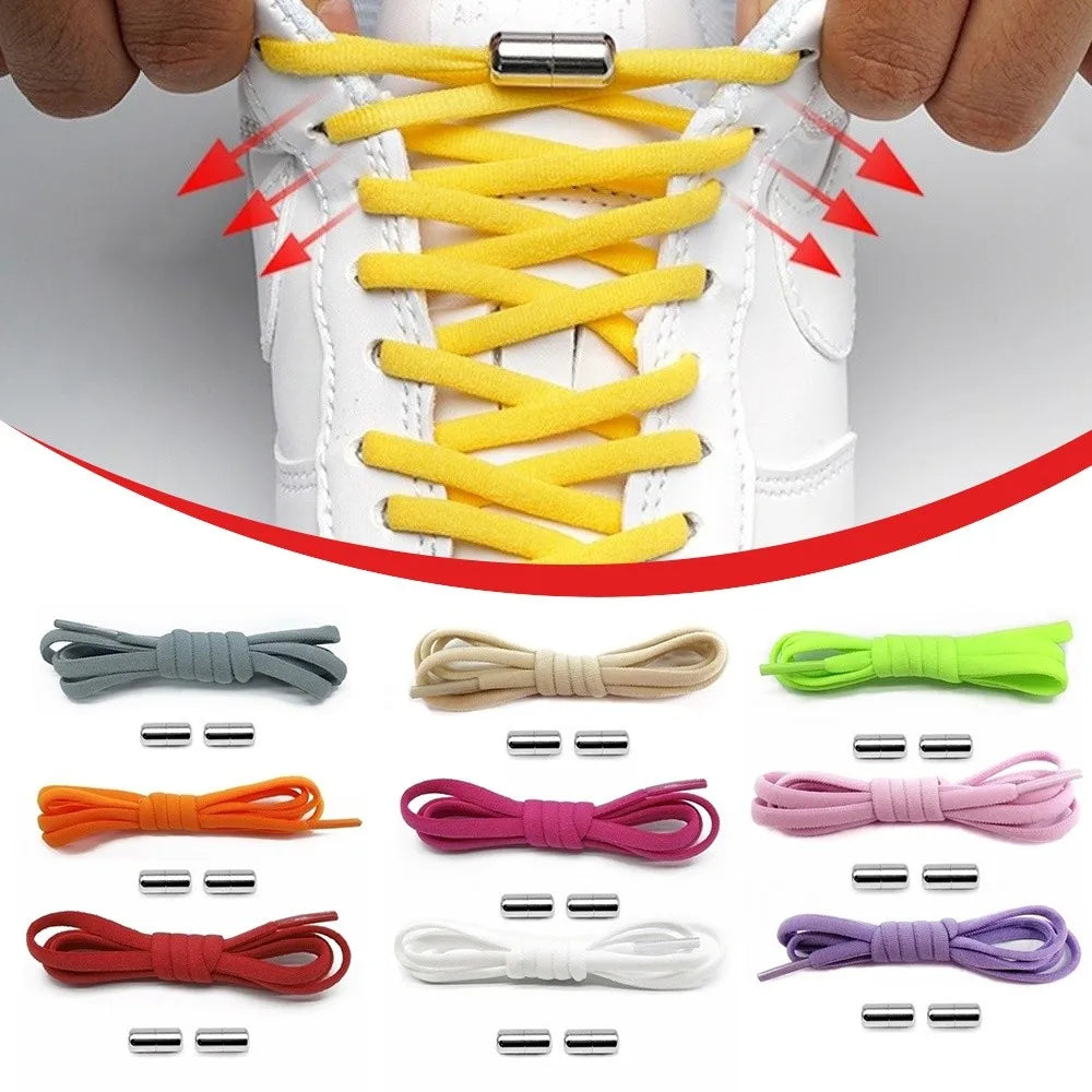 Elastic No-Tie Shoelaces with Metal Lock | One Size Fits All