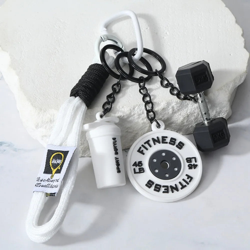 Dumbbell Keyring Bag Charm – Fitness Pendant Accessory