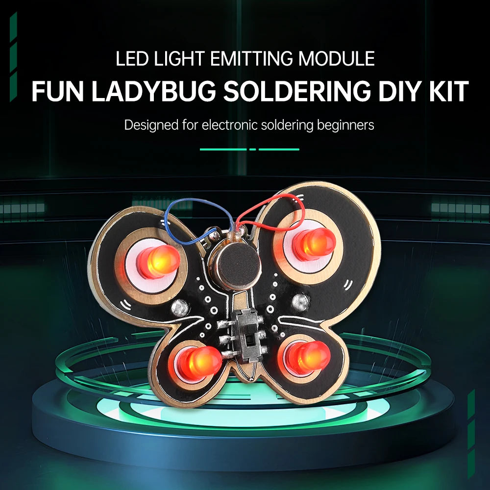 Ladybug Soldering DIY Kit – LED Light & Motor Module