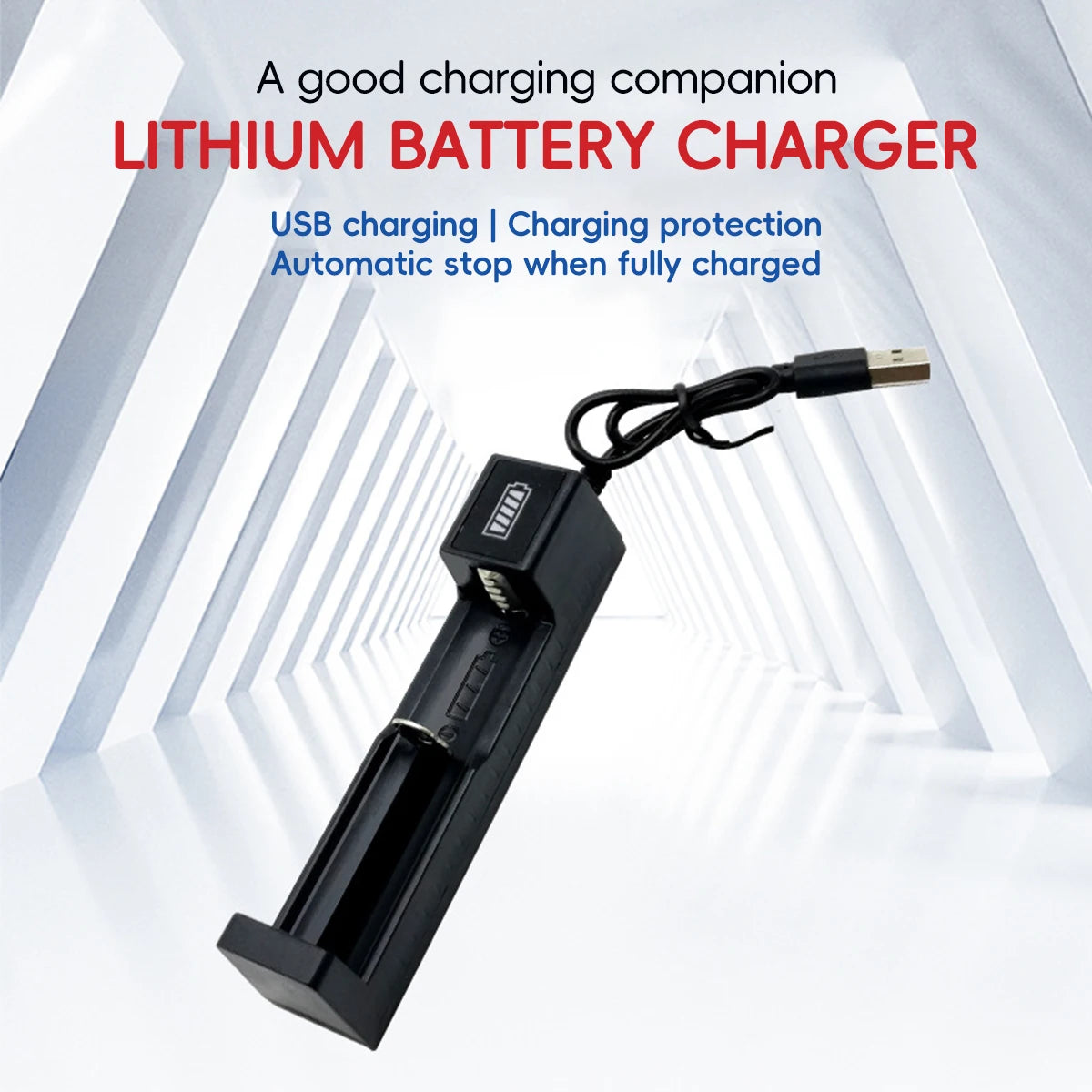 FONKEN Single Slot USB Smart Charger – 18650 14500 Li-Ion