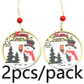 Christmas Wooden Hollow Pendant Ornaments – 2-Pack 11cm