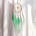 Boho Dream Catcher Ornament – Crystal Beads & Feathers Décor