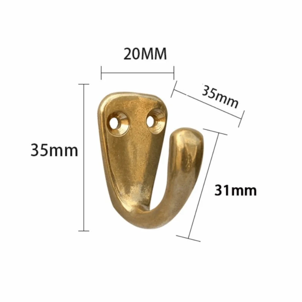 Brass Wall Mounted Coat & Robe Hook – Vintage Heavy-Duty
