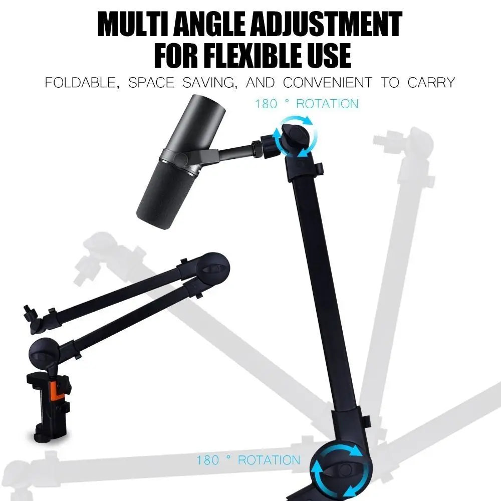 360° Adjustable Microphone Boom Arm Desktop Stand | RGB & Normal