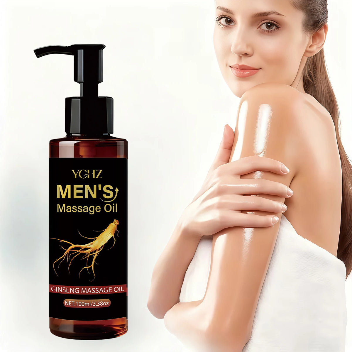 Ginseng Massage Oil | Hyaluronic Acid, Vitamin E & Shea Butter