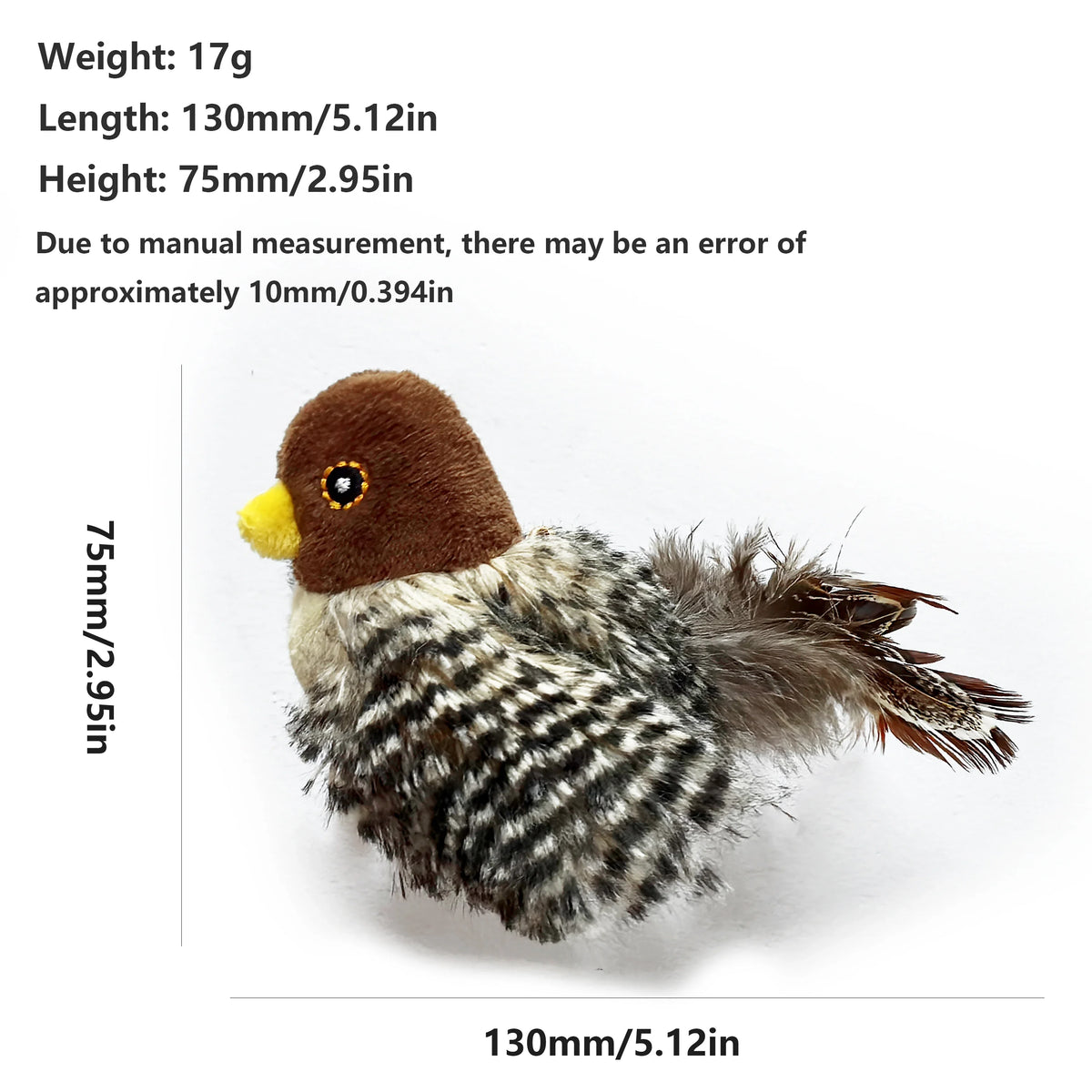 Electric Bird-Chirping Plush Cat Toy – Feather Teaser