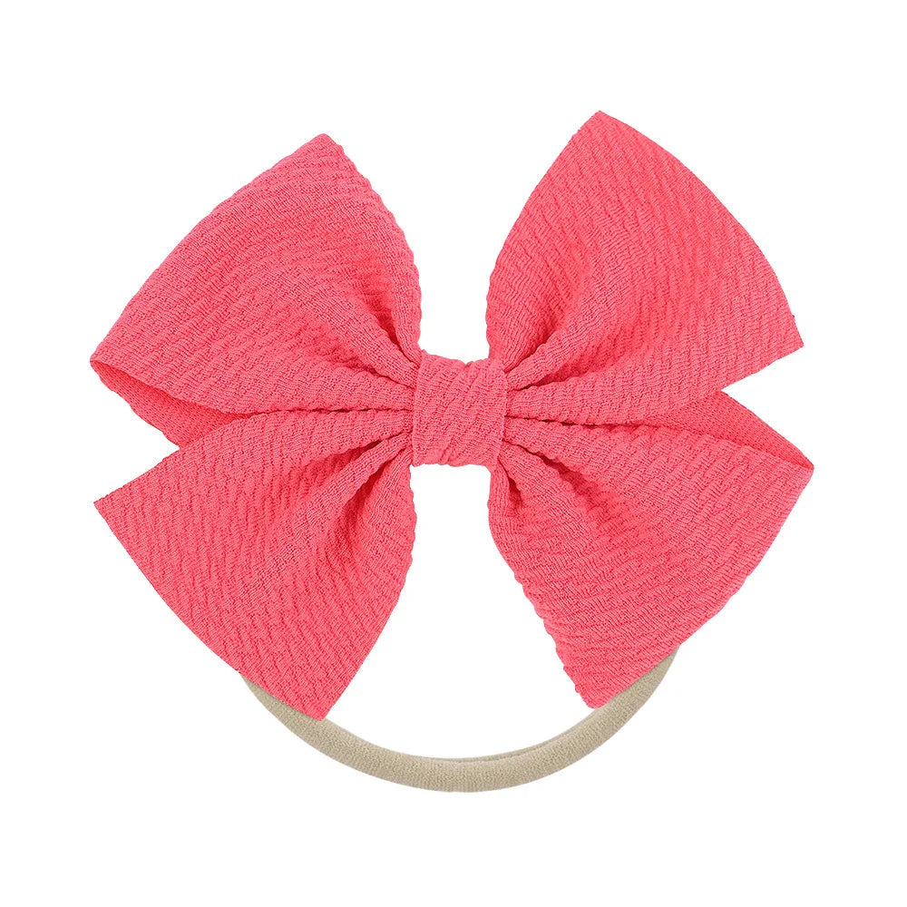 12-Pack Grosgrain Ribbon Hair Bows – Elastic Ponytail Holders
