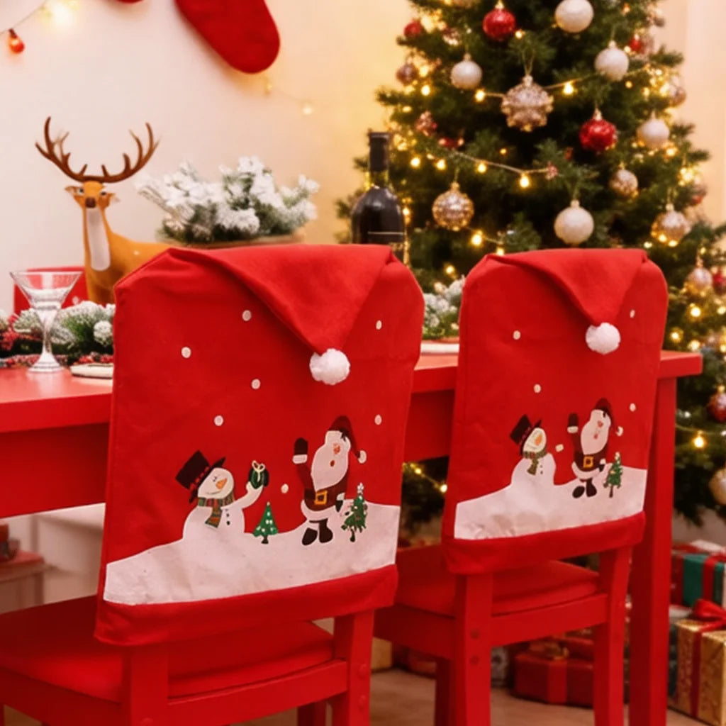 Christmas Santa Hat Chair Back Cover – DIY Xmas Decoration