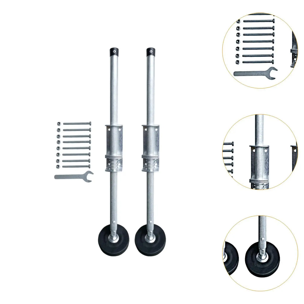 2-Pack Adjustable Steel Ladder Levelers with Rubber Feet